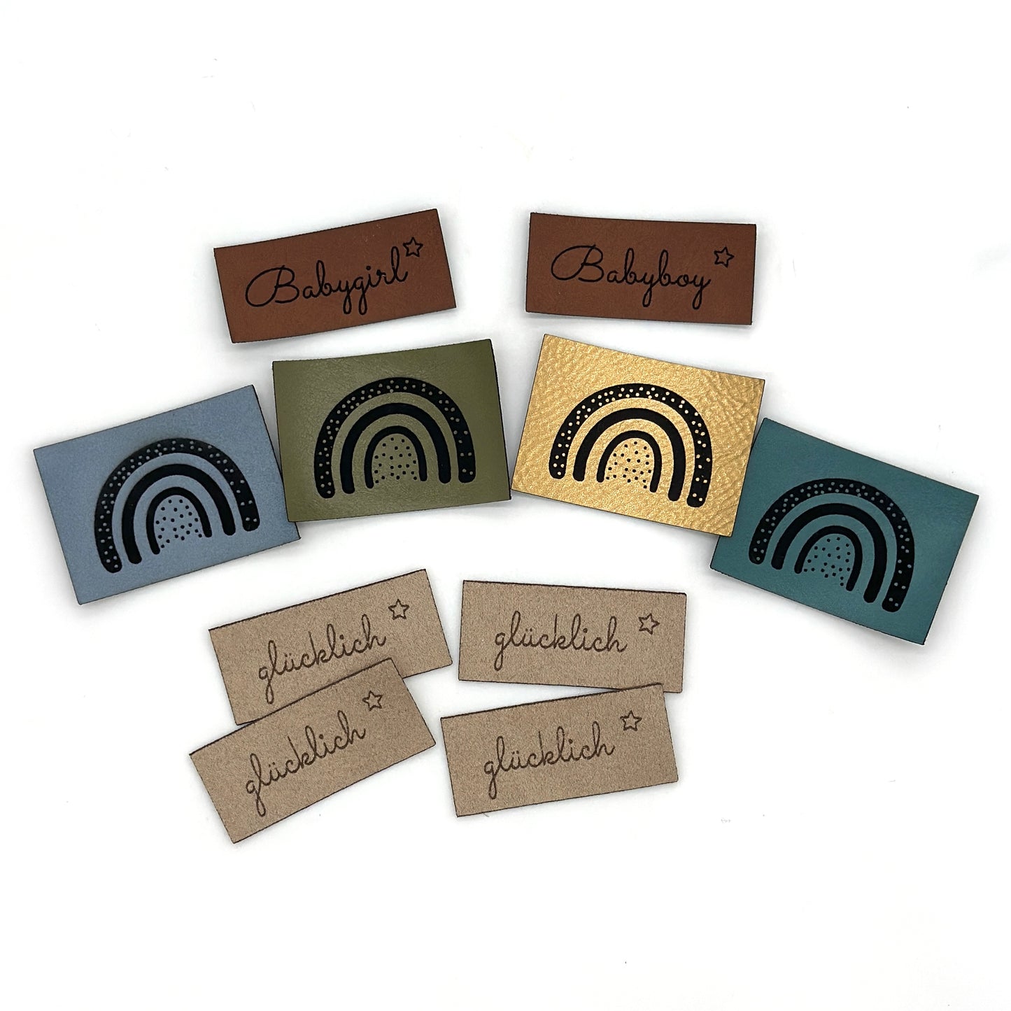 Lagerware 10 Stk. Labels SET "Babyglück"