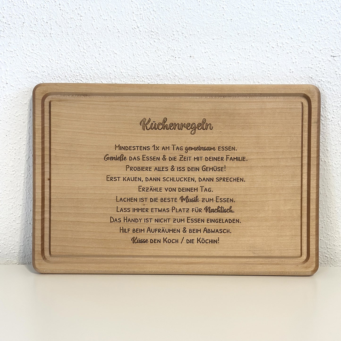 Jausenbrett "Küchenregeln"