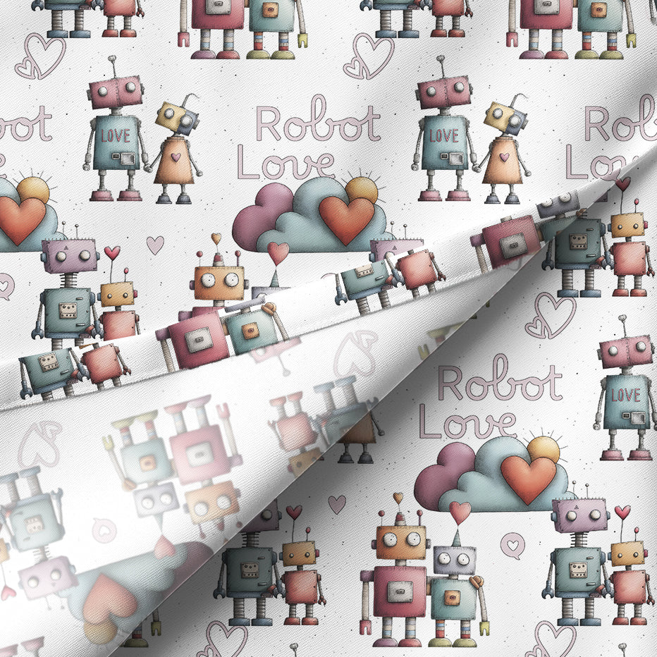 Non-exklusives Design "ROBOT LOVE" white
