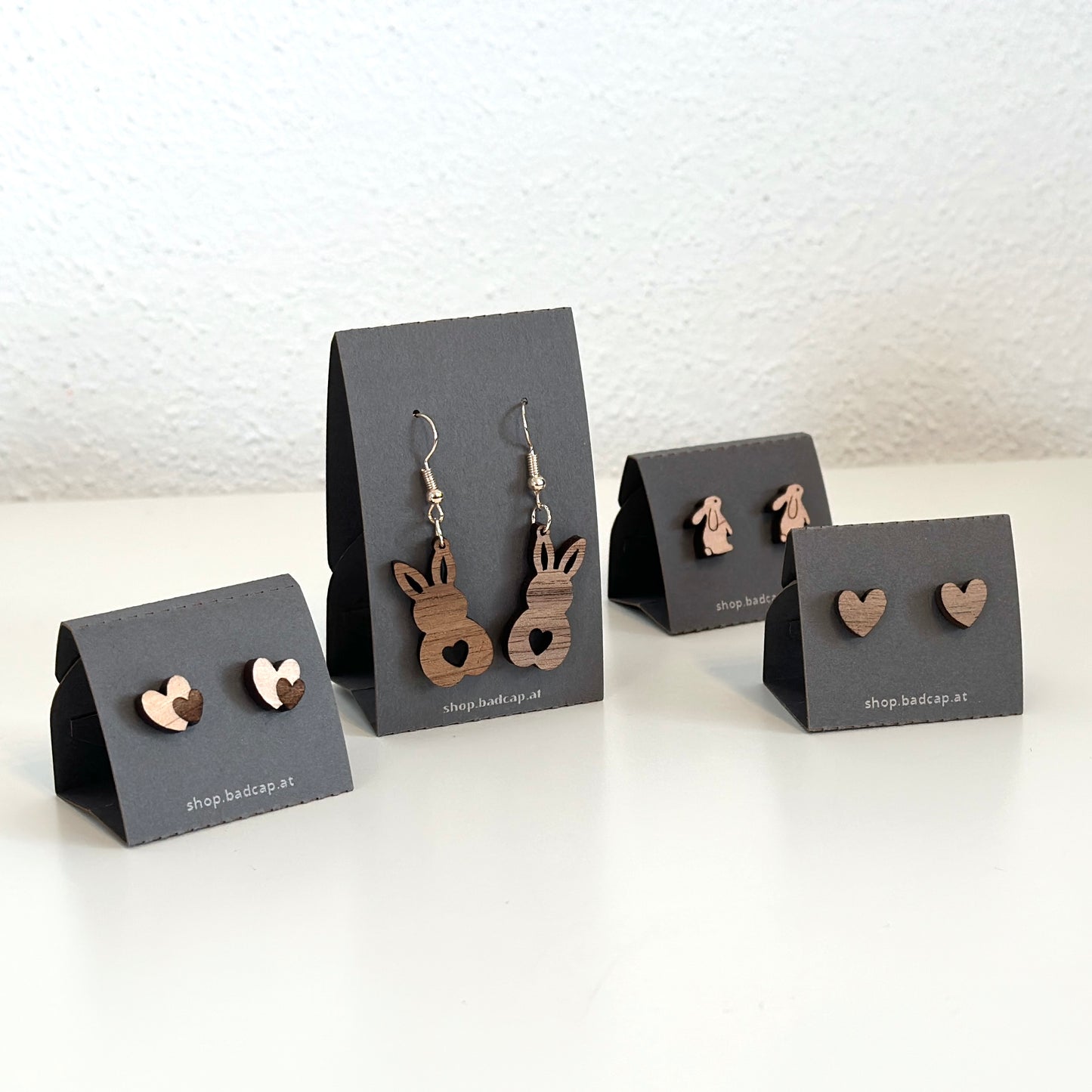 Ohrstecker "Herzen" Erle