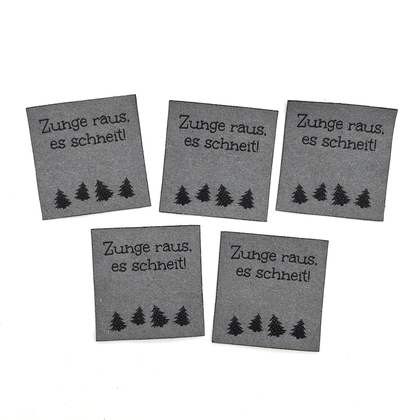 Lagerware 5 Stk. Labels "Zunge raus es schneit!"