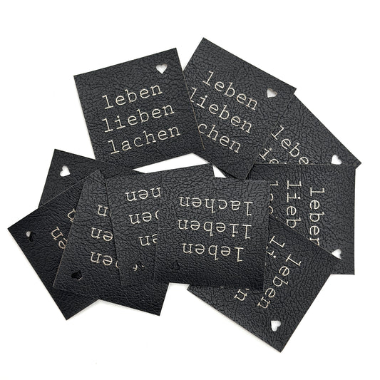 Lagerware 10 Stk. Labels "leben lieben lachen"
