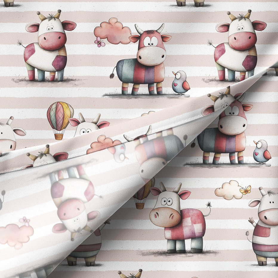 Exklusivdesign "BUNTE MOO" stripes rose