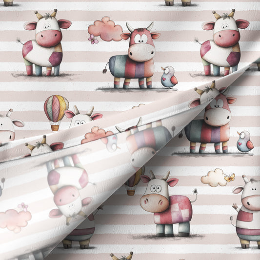 Exklusivdesign "BUNTE MOO" stripes rose