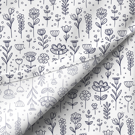 Exklusivdesign "FLORALINE" dark navy