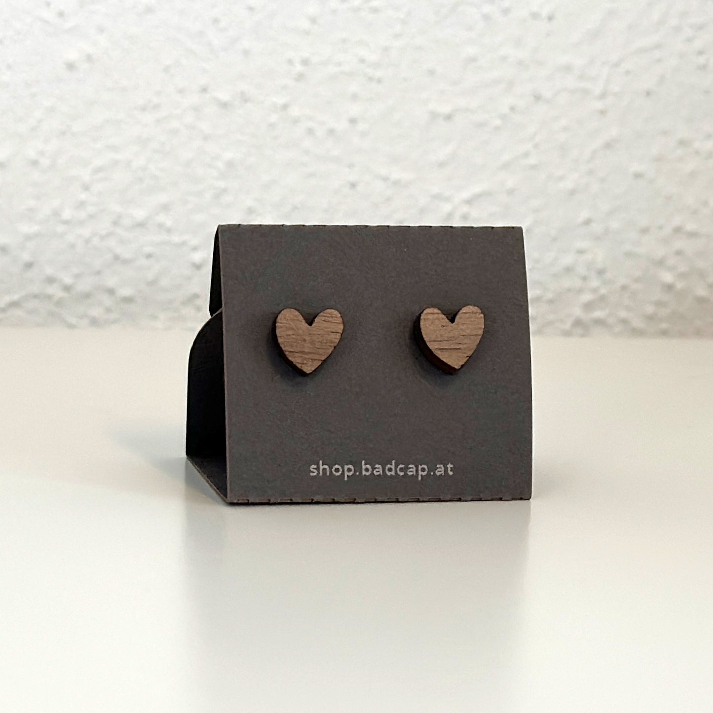 Ohrstecker "Herz" Nuss