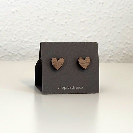 Ohrstecker "Herz" Nuss