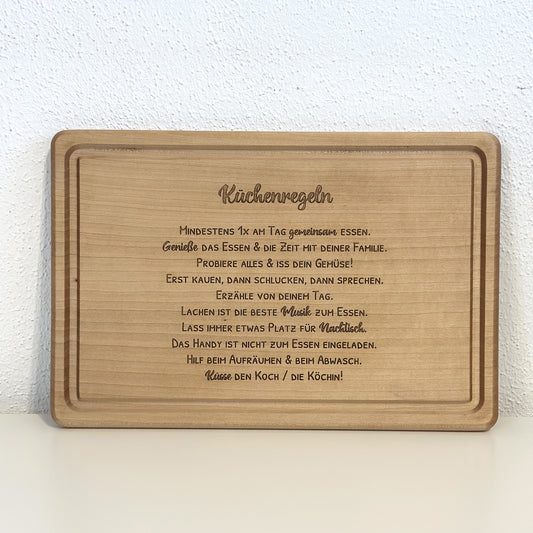 Jausenbrett "Küchenregeln"
