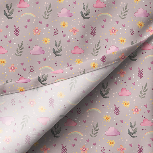 Exklusivdesign "LEAVES AND FLOWERS" greyrose