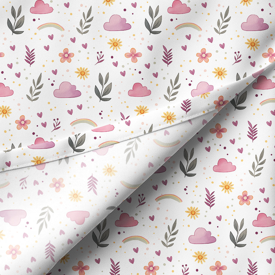 Exklusivdesign "LEAVES AND FLOWERS" white