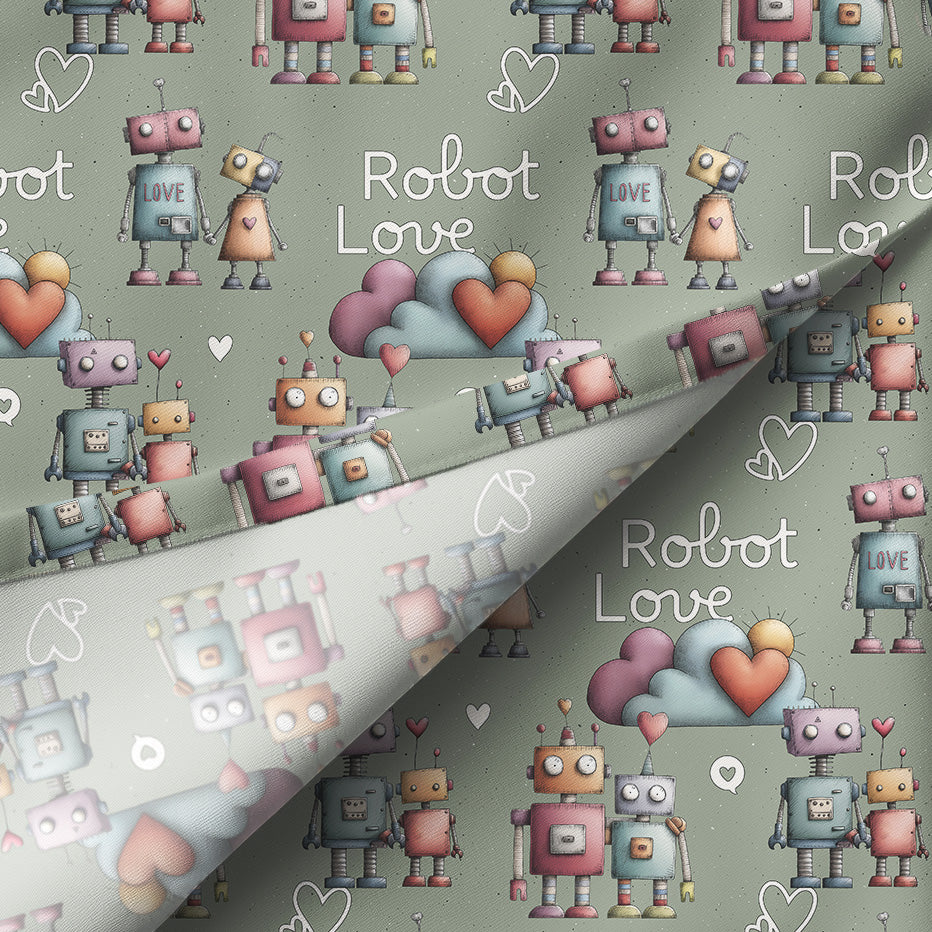 Non-exklusives Design "ROBOT LOVE" olive