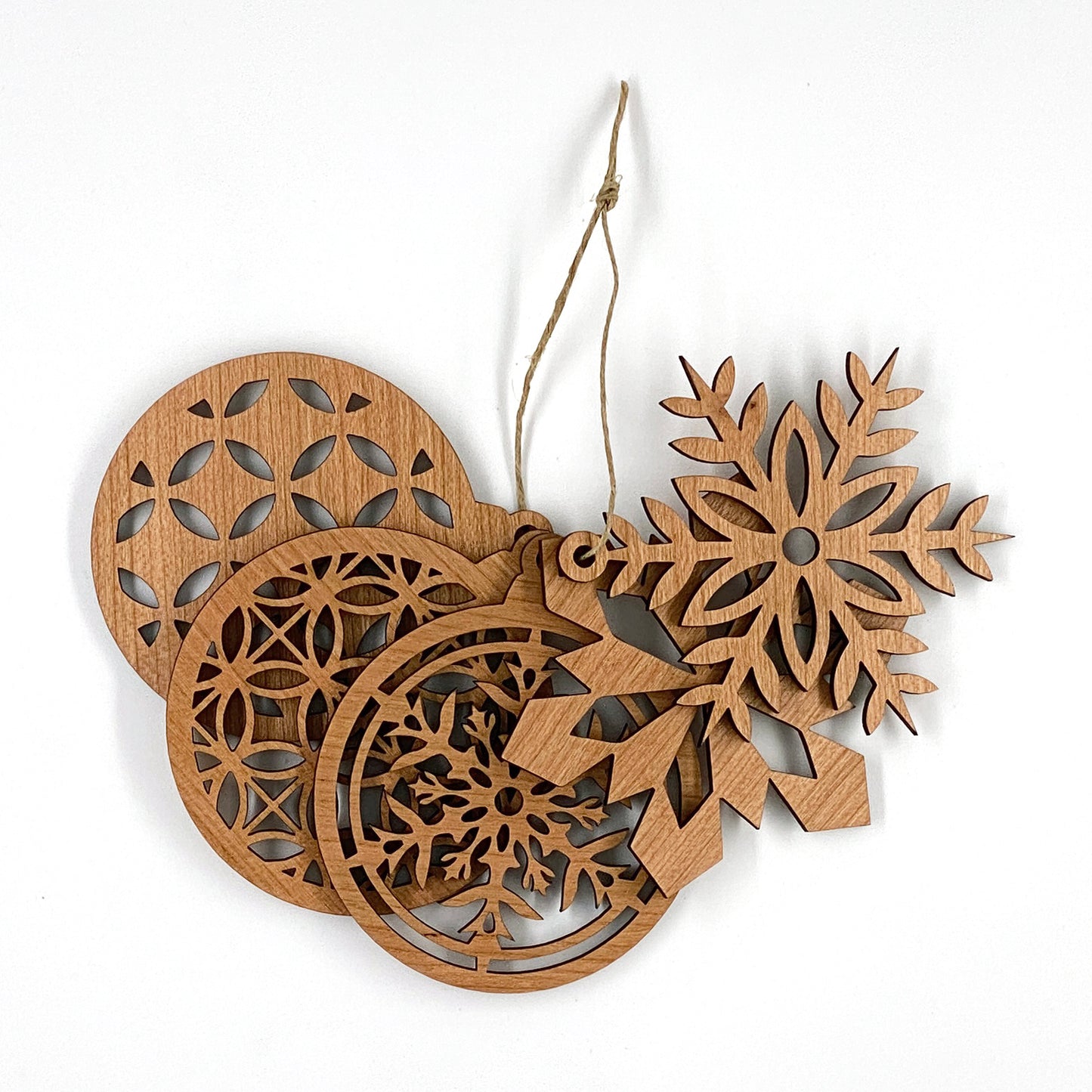 Weihnachtsschmuck 5er-Set Kirschholz