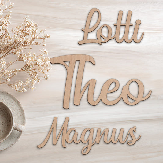 Schriftzug aus Holz Style "Bahu"