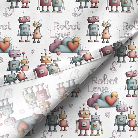 Non-exklusives Design "ROBOT LOVE" white